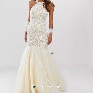 Jovani fishtail maxi dress with embellished detail size 0